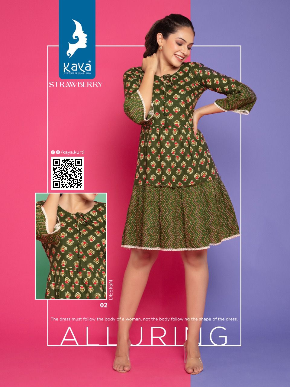 Kaya Strawberry Classic Cotton Printed Party Wear Western Kurti Collection